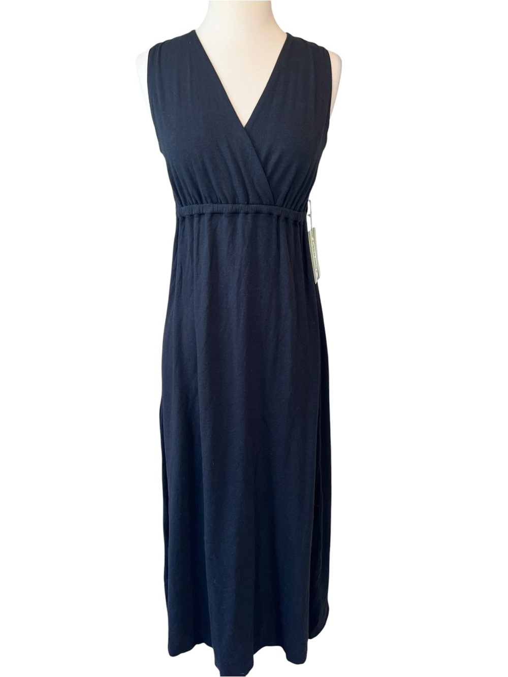Cariloha Bamboo / Organic Cotton Blend 
Black Maxi Dress